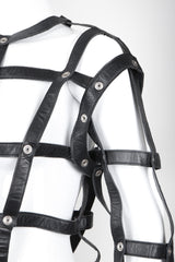 Recess Los Angeles Vintage Leather Cage Bondage Bomber Jacket