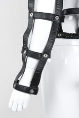 Recess Los Angeles Vintage Leather Cage Bondage Bomber Jacket