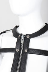 Recess Los Angeles Vintage Leather Cage Bondage Bomber Jacket