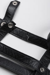 Recess Los Angeles Vintage Leather Cage Bondage Bomber Jacket