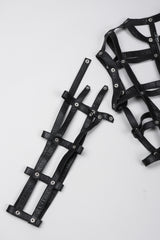 Recess Los Angeles Vintage Leather Cage Bondage Bomber Jacket