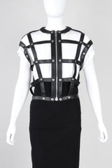 Recess Los Angeles Vintage Leather Cage Bondage Bomber Jacket