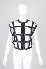 Recess Los Angeles Vintage Leather Cage Bondage Bomber Jacket