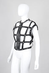 Recess Los Angeles Vintage Leather Cage Bondage Bomber Jacket