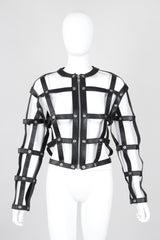 Recess Los Angeles Vintage Leather Cage Bondage Bomber Jacket