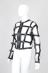 Recess Los Angeles Vintage Leather Cage Bondage Bomber Jacket