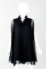 Vintage Bullocks Wilshire Pleated Chiffon Swing Top Minidress on Mannequin at Recess