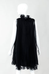 Vintage Bullocks Wilshire Pleated Chiffon Swing Top Minidress Back on Mannequin at Recess