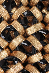 Recess Los Angeles Vintage Hexagon Plastic Embossed Brass Link Mini Bag