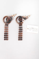 Recess Los Angeles Vintage Raffaele Giacomini Deadstock Bronze Crystal Mesh Elf Drop Earrings