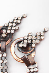 Recess Los Angeles Vintage Raffaele Giacomini Bronze Crystal Mesh Elf Drop Earrings