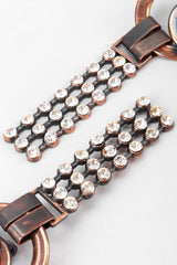 Recess Los Angeles Vintage Raffaele Giacomini Bronze Crystal Mesh Elf Drop Earrings