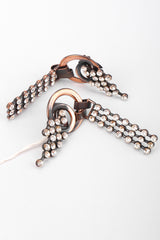 Recess Los Angeles Vintage Raffaele Giacomini Bronze Crystal Mesh Elf Drop Earrings