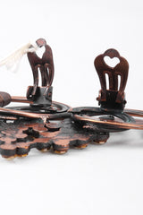 Recess Los Angeles Vintage Raffaele Giacomini Bronze Crystal Mesh Elf Drop Earrings