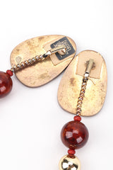 Recess Los Angeles Vintage Rafael Sanchez Coconut Wood Tassel Drop Earrings