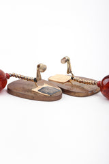 Recess Los Angeles Vintage Rafael Sanchez Coconut Wood Tassel Drop Earrings