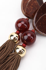 Recess Los Angeles Vintage Rafael Sanchez Coconut Wood Tassel Drop Earrings