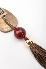 Recess Los Angeles Vintage Rafael Sanchez Coconut Wood Tassel Drop Earrings