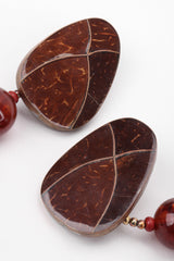 Recess Los Angeles Vintage Rafael Sanchez Coconut Wood Tassel Drop Earrings