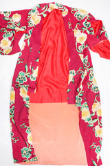 Recess Los Angeles Designer Consignment Vintage Japanese Yellow Rose Gucci inspired Silk Komon Kimono