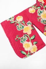 Recess Los Angeles Designer Consignment Vintage Japanese Yellow Rose Gucci inspired Silk Komon Kimono