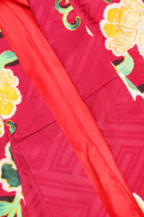 Recess Los Angeles Designer Consignment Vintage Japanese Yellow Rose Gucci inspired Silk Komon Kimono