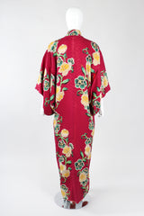 Recess Los Angeles Designer Consignment Vintage Japanese Yellow Rose Gucci inspired Silk Komon Kimono