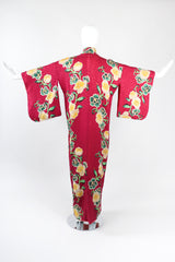 Recess Los Angeles Designer Consignment Vintage Japanese Yellow Rose Gucci inspired Silk Komon Kimono