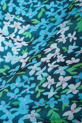 Recess Los Angeles Vintage No Label Silk Chiffron Dress Floral Teal