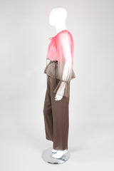 Recess Los Angeles Vintage Unlabeled Bill Blass Neapolitan Silk Chiffon Blouse and Pant Set