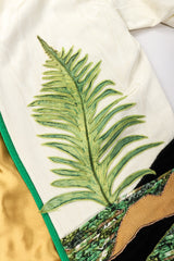 Recess Los Angeles Vintage Silk Jungle Cheetah Appliqué Kimono Jacket