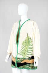 Recess Los Angeles Vintage Silk Jungle Cheetah Appliqué Kimono Jacket