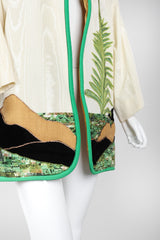 Recess Los Angeles Vintage Silk Jungle Cheetah Appliqué Kimono Jacket