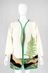 Recess Los Angeles Vintage Silk Jungle Cheetah Appliqué Kimono Jacket