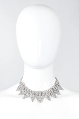 Recess Los Angeles Vintage Art Deco Pointed Crystal Choker Necklace