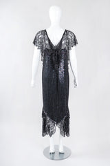 Recess Los Angeles Vintage Embellished Bead Lace Bertha Collar Dance Dress