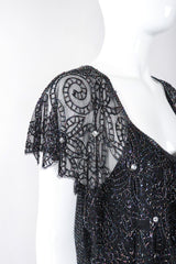 Recess Los Angeles Vintage Embellished Bead Lace Bertha Collar Dance Dress