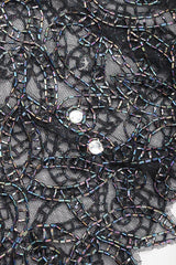 Recess Los Angeles Vintage Embellished Bead Lace Bertha Collar Dance Dress