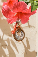 Recess Los Angeles Vintage Crystal Mesh Drop Earrings