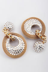 Recess Los Angeles Vintage Crystal Mesh Drop Earrings