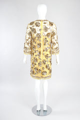 Recess Designer Consignment Vintage Golden Embellished Shift Dress Los Angeles Resale Recycled