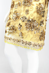 Recess Designer Consignment Vintage Golden Embellished Shift Dress Los Angeles Resale Recycled