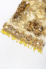 Recess Designer Consignment Vintage Golden Embellished Shift Dress Los Angeles Resale Recycled