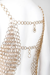 Recess Los Angeles Vintage St John Linked Metal Gold Rings Tank Style Top