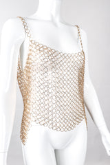 Recess Los Angeles Vintage St John Linked Metal Gold Rings Tank Style Top