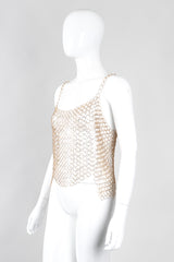 Recess Los Angeles Vintage St John Linked Metal Gold Rings Tank Style Top