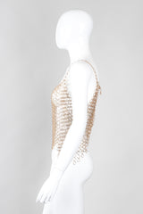 Recess Los Angeles Vintage St John Linked Metal Gold Rings Tank Style Top