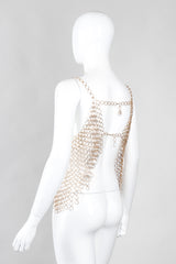 Recess Los Angeles Vintage St John Linked Metal Gold Rings Tank Style Top