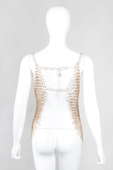 Recess Los Angeles Vintage St John Linked Metal Gold Rings Tank Style Top
