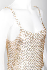 Recess Los Angeles Vintage St John Linked Metal Gold Rings Tank Style Top